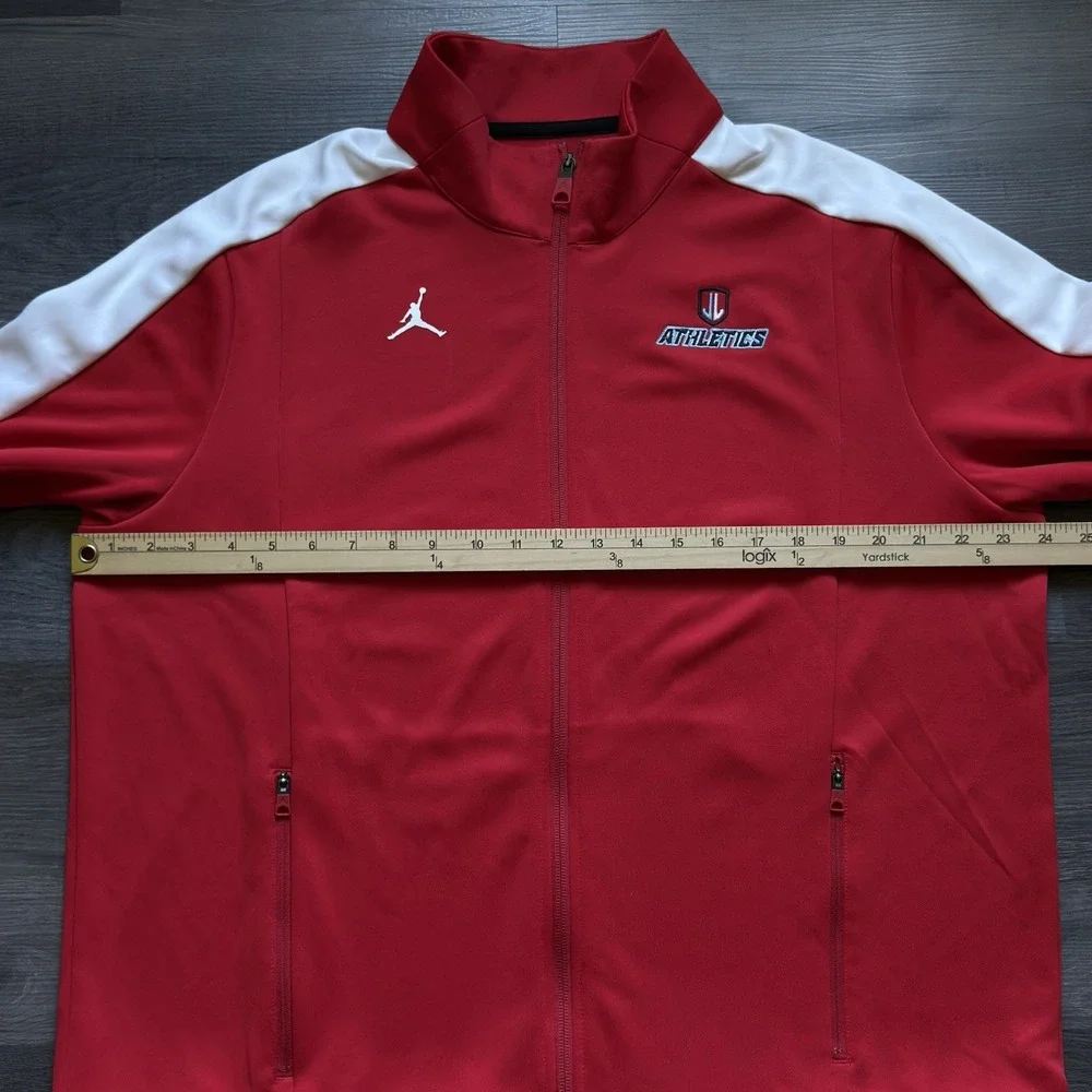Air Jordan Full Zip Track Jacket Stripe Mens XL Red White Warmup DRI-FIT Pockets